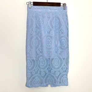 Konsle Light Blue Lace Overlay Skirt
